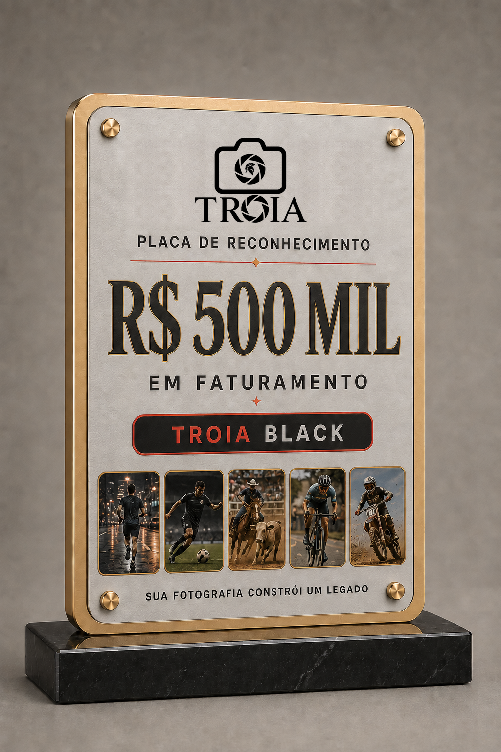 Placa R$ 500 mil — TROIA Black