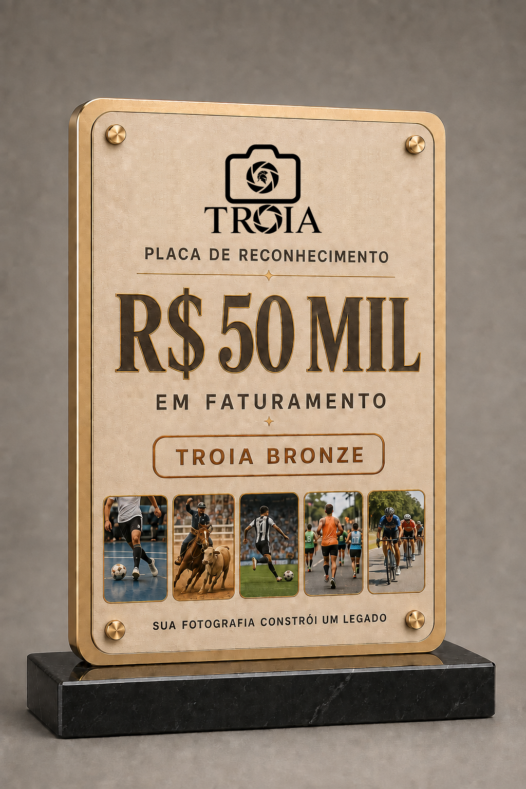 Placa R$ 50 mil — TROIA Bronze